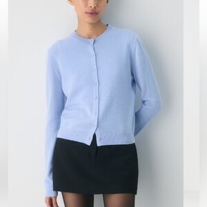 NWT Aritzia Bare Cashmere Cardigan Dayflower Blue